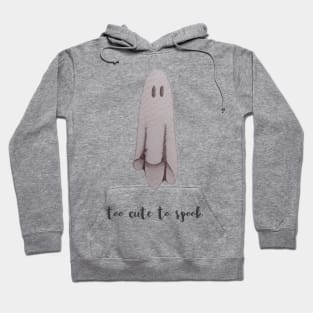 Too cute to spook cute watercolor ghost Hoodie